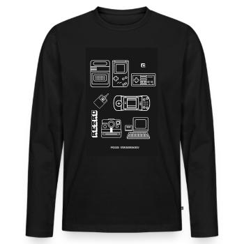 poster retro games console nerd 8bit pc games LOL - Men's Premium Organic Long Sleeve Shirt - black - Front - Nico (187cm)