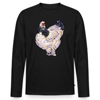 Brahma poules poules ferme agriculteur poulet coq - T-shirt manches longues Premium bio Homme - noir - Devant - Nico (187cm)