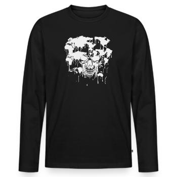 Skull. World. Pollution. - Men's Premium Organic Long Sleeve Shirt - black - Front - Nico (187cm)