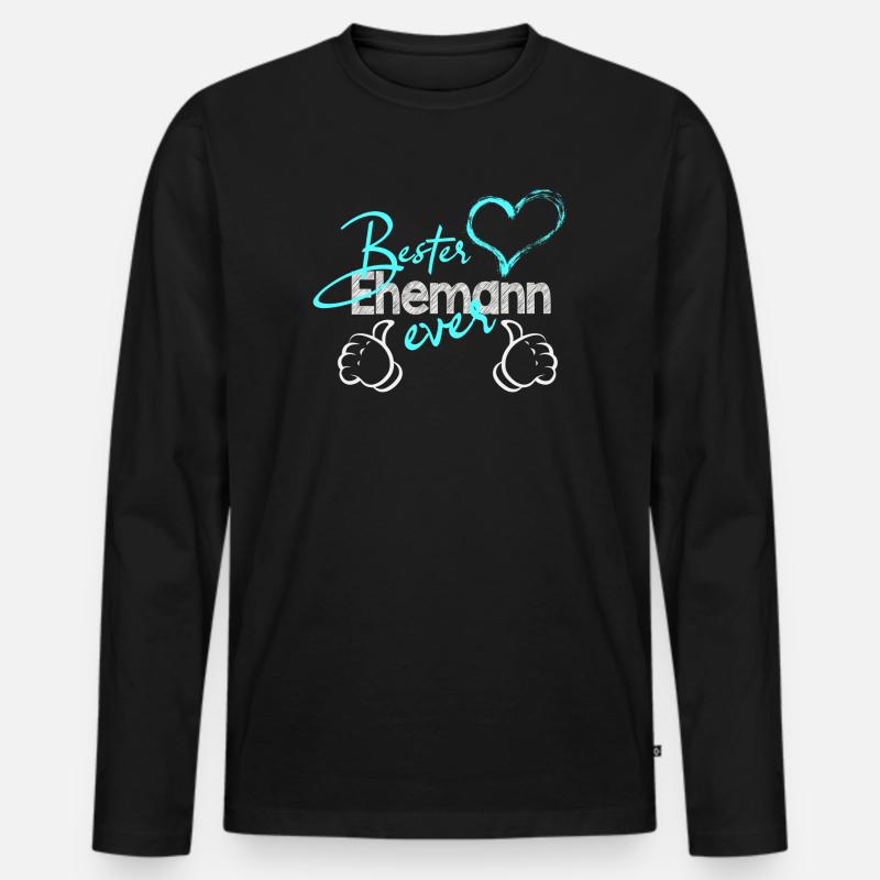 Bester Ehemann - Männer Premium Bio Langarmshirt - Schwarz