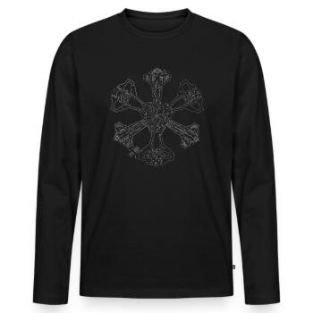 Stadt der Atlanits - Männer Premium Bio Langarmshirt - Schwarz - Vorne - Nico (187cm)