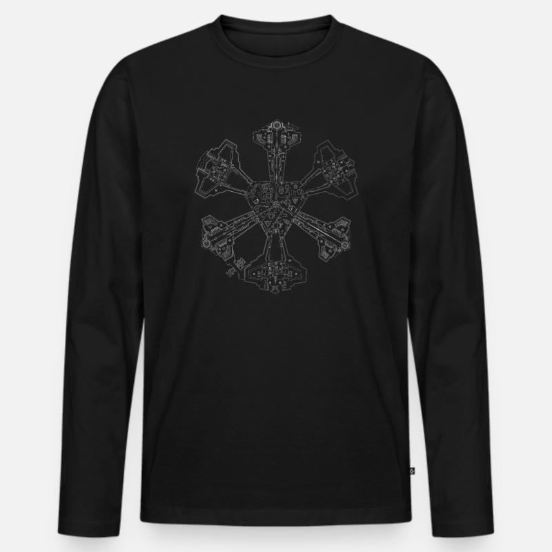 Stadt der Atlanits - Männer Premium Bio Langarmshirt - Schwarz