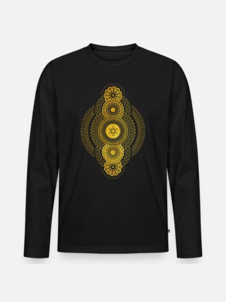 Metatrons Cube Sacred Geomety Esoteric - Men's Premium Organic Long Sleeve Shirt - black