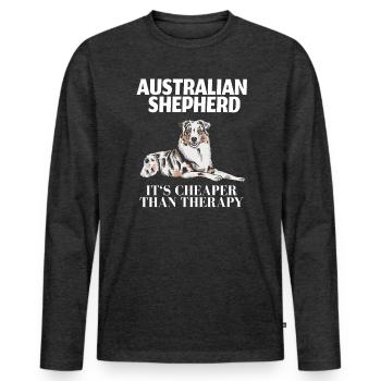 Berger australien - T-shirt manches longues Premium bio Homme - anthracite chiné - Devant - Nico (187cm)