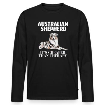 Australian Shepherd - Men's Premium Organic Long Sleeve Shirt - black - Front - Nico (187cm)