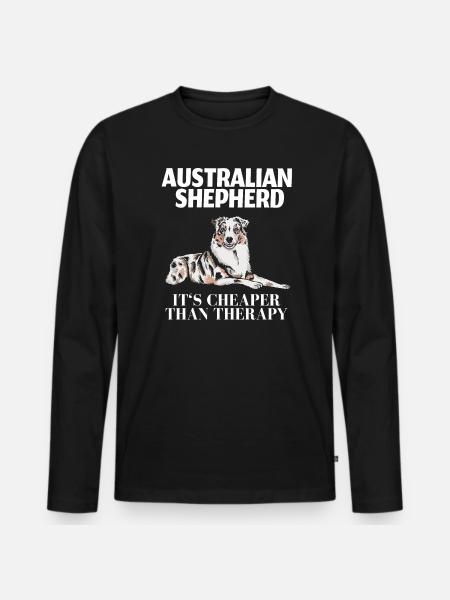 Australian Shepherd - Men's Premium Organic Long Sleeve Shirt - black