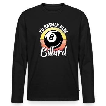 Billard 8 boules - T-shirt manches longues Premium bio Homme - noir - Devant - Nico (187cm)