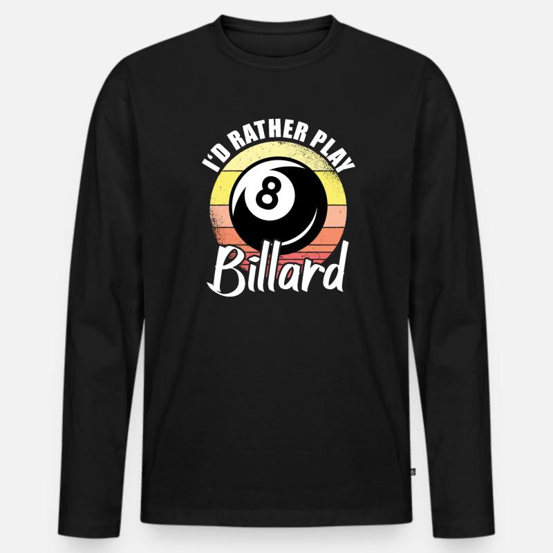 Billard 8-Ball - Männer Premium Bio Langarmshirt - Schwarz