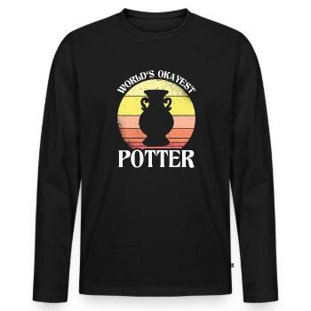Potter Potter rétro - T-shirt manches longues Premium bio Homme - noir - Devant - Nico (187cm)