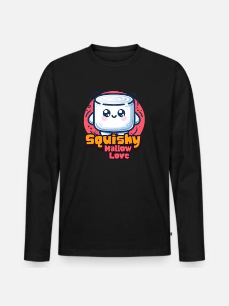 Sweet Marshmallow Squishy Mallow Love - Men's Premium Organic Long Sleeve Shirt - black