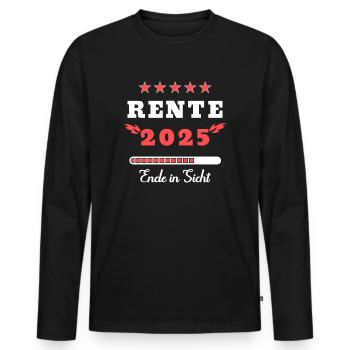Rente 2025 für alle die bald in Rente gehen - Männer Premium Bio Langarmshirt - Schwarz - Vorne - Nico (187cm)