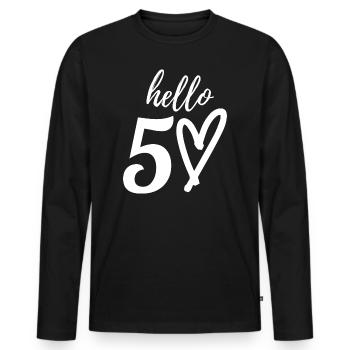 50th birthday - Men's Premium Organic Long Sleeve Shirt - black - Front - Nico (187cm)