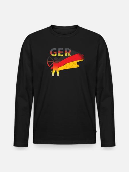 Germany Bow - Men's Premium Organic Long Sleeve Shirt - black