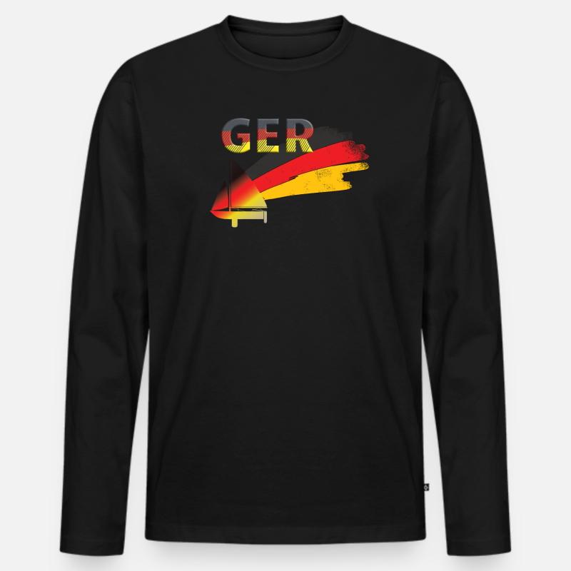 deutschland Segeln - Männer Premium Bio Langarmshirt - Schwarz
