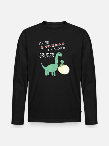 Geschenkidee zur Geburt großer Bruder - Männer Premium Bio Langarmshirt - Schwarz