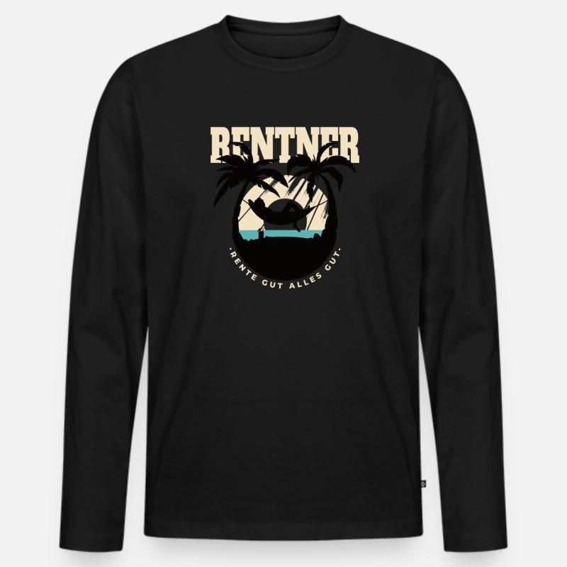 Ruhestand Rente Spruch Design - Männer Premium Bio Langarmshirt - Schwarz
