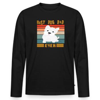 Conception de chien pour les amoureux des animaux de compagnie - T-shirt manches longues Premium bio Homme - noir - Devant - Nico (187cm)