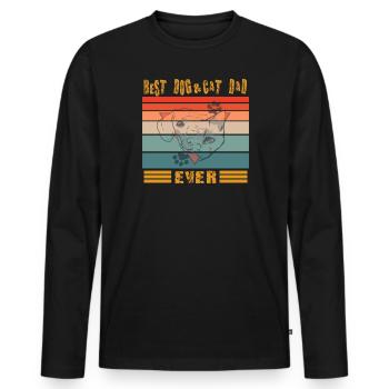 Cat Dog Design for Pet Lovers - Men's Premium Organic Long Sleeve Shirt - black - Front - Nico (187cm)