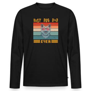 Conception de chien pour les amoureux des animaux de compagnie - T-shirt manches longues Premium bio Homme - noir - Devant - Nico (187cm)