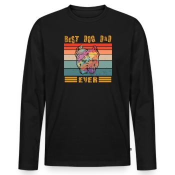 Conception de chien pour les amoureux des animaux de compagnie - T-shirt manches longues Premium bio Homme - noir - Devant - Nico (187cm)