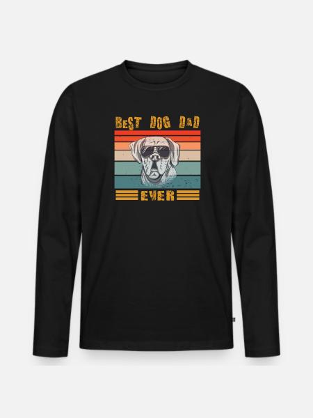 Hund Design für Haustierfreunde - Männer Premium Bio Langarmshirt - Schwarz