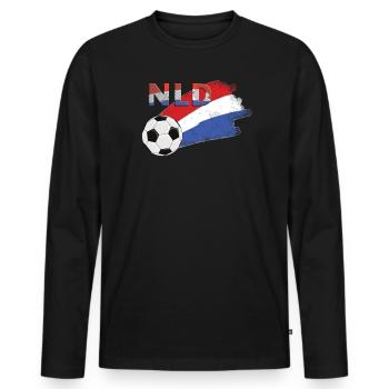 Flag Holland - Men's Premium Organic Long Sleeve Shirt - black - Front - Nico (187cm)