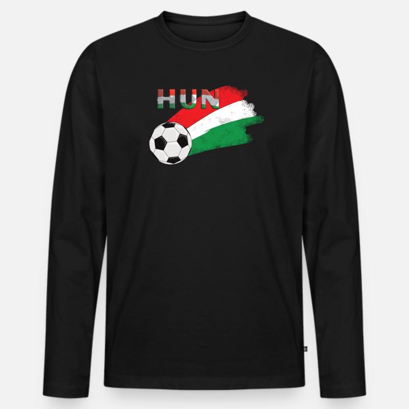 Fahne Ungarn - Männer Premium Bio Langarmshirt - Schwarz