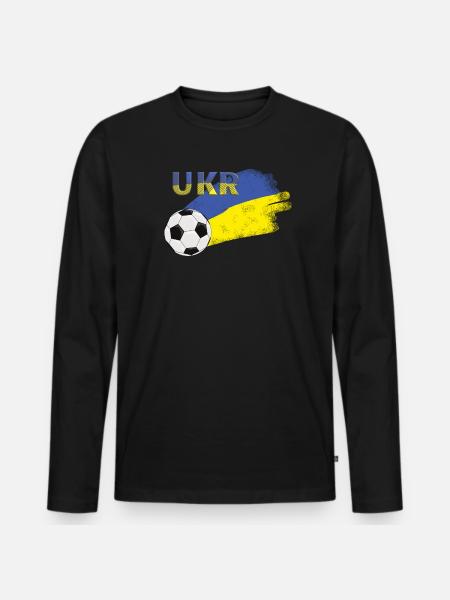 Flag Ukraine - Men's Premium Organic Long Sleeve Shirt - black