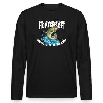Angler Geschenkidee Hobby Angeln - Männer Premium Bio Langarmshirt - Schwarz - Vorne - Nico (187cm)
