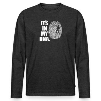 Angler Gift Idea Hobby Fishing - Men's Premium Organic Long Sleeve Shirt - heather anthracite - Front - Nico (187cm)