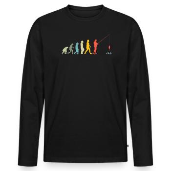 Angler Gift Idea Hobby Fishing - Men's Premium Organic Long Sleeve Shirt - black - Front - Nico (187cm)