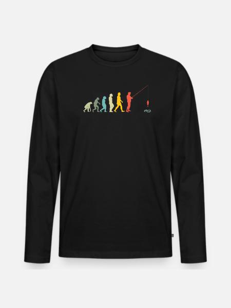 Angler Gift Idea Hobby Fishing - Men's Premium Organic Long Sleeve Shirt - black