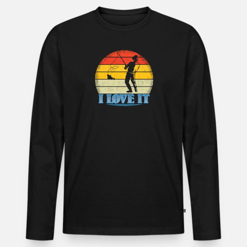 Angler Geschenkidee Hobby Angeln - Männer Premium Bio Langarmshirt - Schwarz