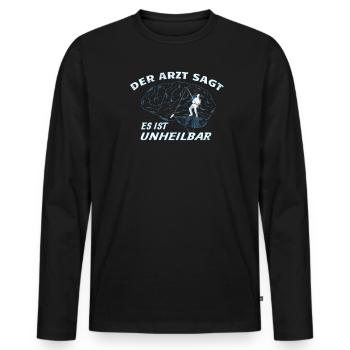 Angler Geschenkidee Hobby Angeln - Männer Premium Bio Langarmshirt - Schwarz - Vorne - Nico (187cm)