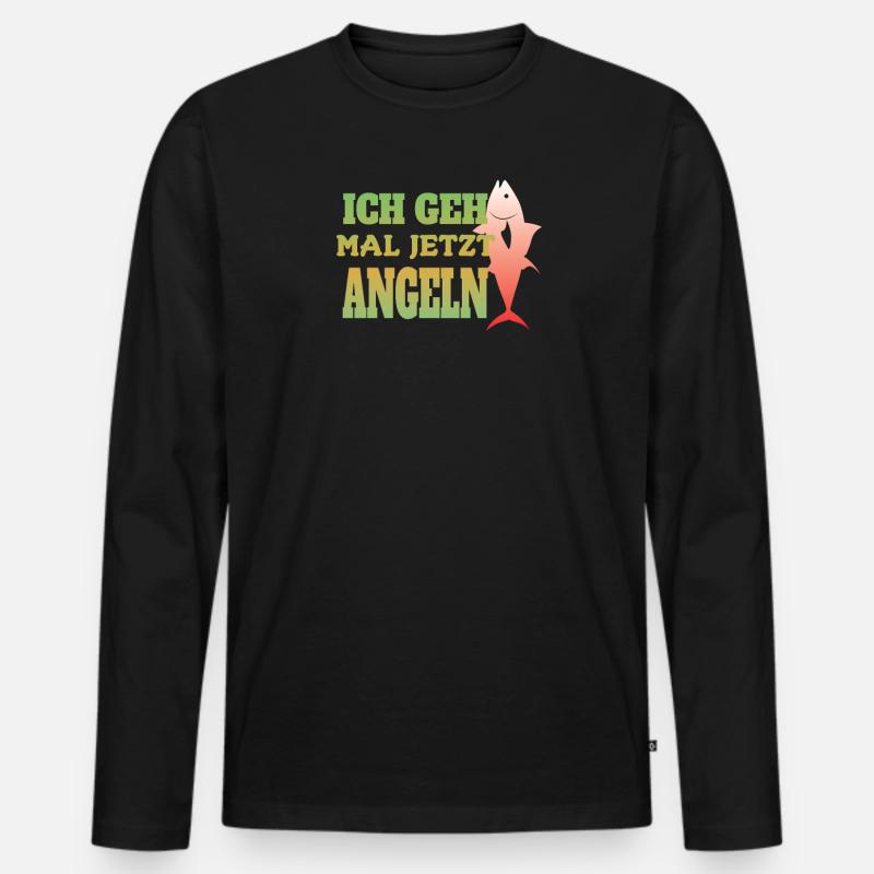 Angler Geschenkidee Hobby Angeln - Männer Premium Bio Langarmshirt - Schwarz