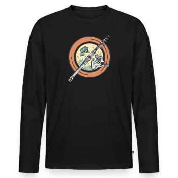 Angler Gift Idea Hobby Fishing - Men's Premium Organic Long Sleeve Shirt - black - Front - Nico (187cm)