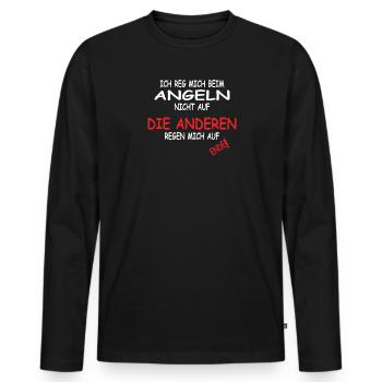 Angler Geschenkidee Hobby Angeln - Männer Premium Bio Langarmshirt - Schwarz - Vorne - Nico (187cm)
