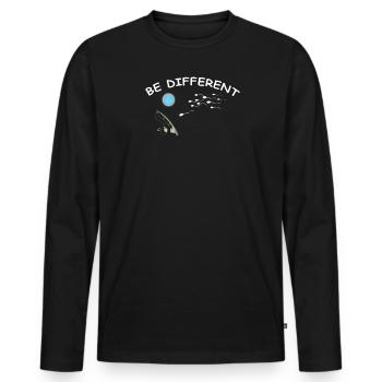 Angler Gift Idea Hobby Fishing - Men's Premium Organic Long Sleeve Shirt - black - Front - Nico (187cm)