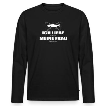 Angler Geschenkidee Hobby Angeln - Männer Premium Bio Langarmshirt - Schwarz - Vorne - Nico (187cm)