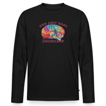 Angler Gift Idea Hobby Fishing - Men's Premium Organic Long Sleeve Shirt - black - Front - Nico (187cm)