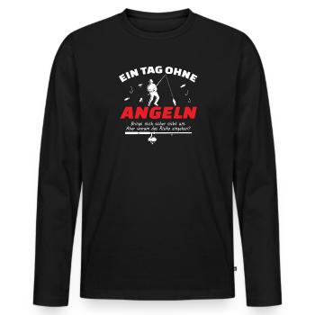 Angler Geschenkidee Hobby Angeln - Männer Premium Bio Langarmshirt - Schwarz - Vorne - Nico (187cm)