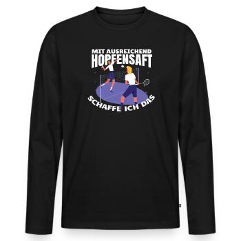 Badminton Spieler Geschenkidee Design - Männer Premium Bio Langarmshirt - Schwarz - Vorne - Nico (187cm)