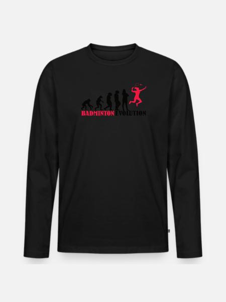 Badminton Player Gift Idea Design - Men's Premium Organic Long Sleeve Shirt - black