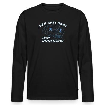 Badminton Geschenkidee Sport Design - Männer Premium Bio Langarmshirt - Schwarz - Vorne - Nico (187cm)
