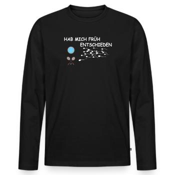 Badminton Geschenkidee Sport Design - Männer Premium Bio Langarmshirt - Schwarz - Vorne - Nico (187cm)