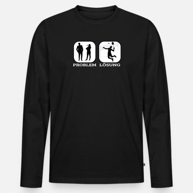 Badminton Geschenkidee Sport Design - Männer Premium Bio Langarmshirt - Schwarz