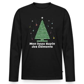 MON BEAU SAPIN DES ELEMENTS - T-shirt manches longues Premium bio Homme - noir - Devant - Nico (187cm)