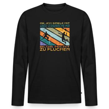 Badminton Geschenkidee Sport Design - Männer Premium Bio Langarmshirt - Schwarz - Vorne - Nico (187cm)