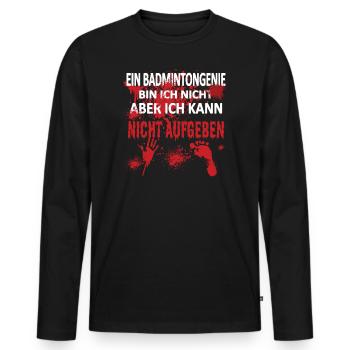 Badminton Geschenkidee Sport Design - Männer Premium Bio Langarmshirt - Schwarz - Vorne - Nico (187cm)