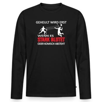 Badminton Geschenkidee Sport Design - Männer Premium Bio Langarmshirt - Schwarz - Vorne - Nico (187cm)